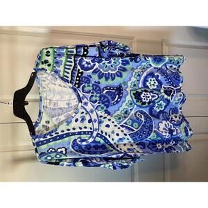 Talbots floral paisley cinched sleeve blouse